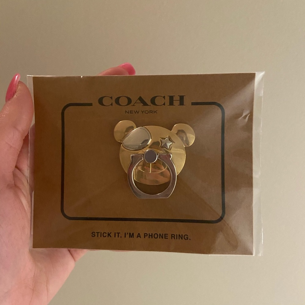 NWT Coach starry-eyed bear phone ring